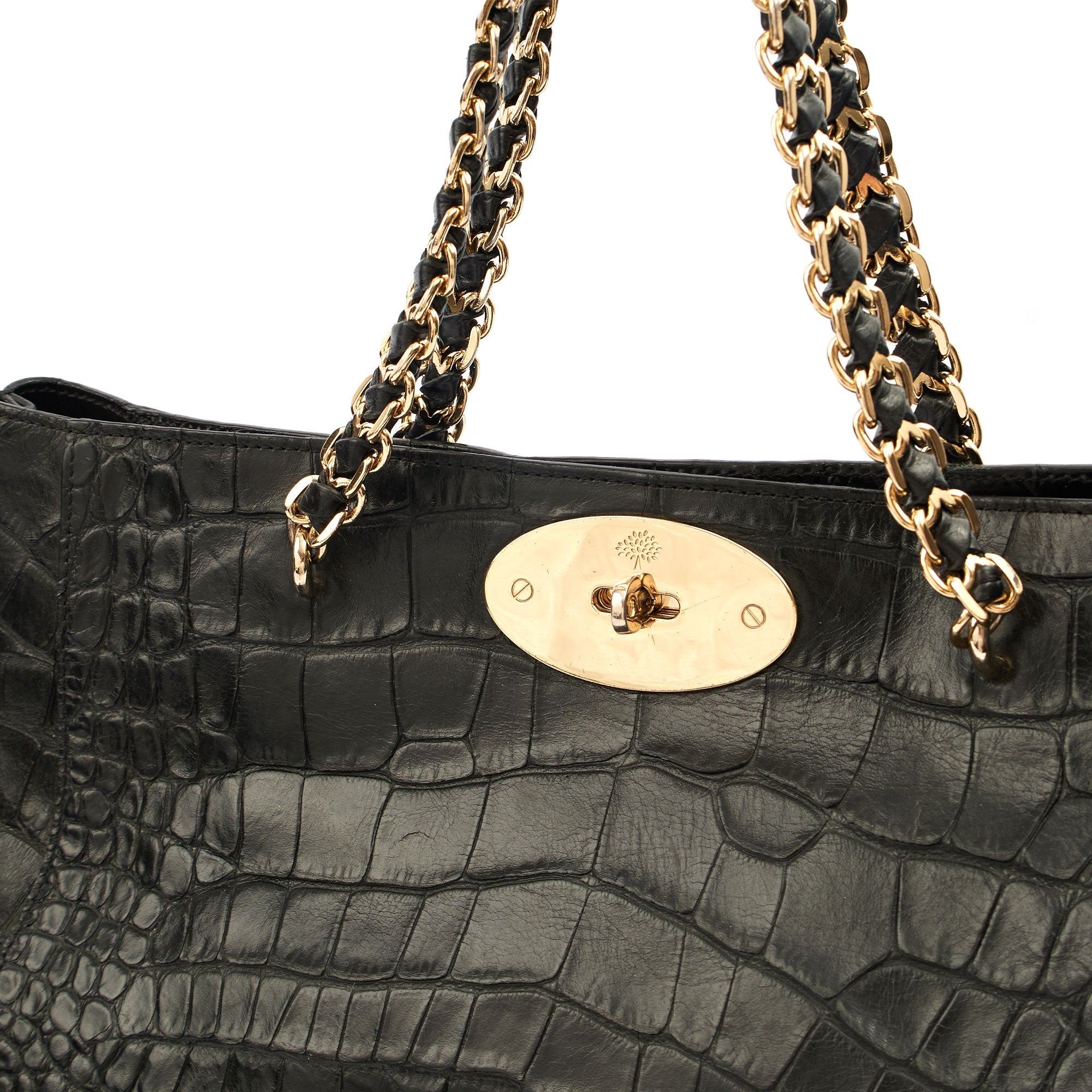 Mulberry Tote Cecily Tote in Black, Exotic Effect Leather