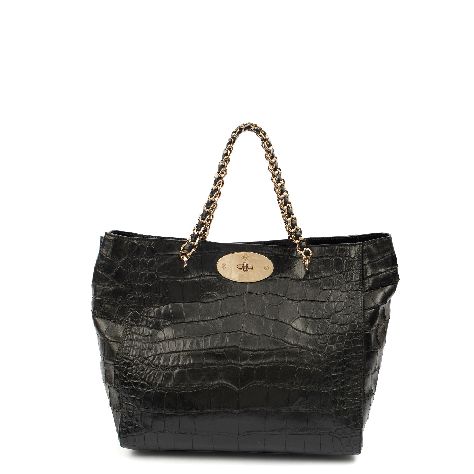 Mulberry Tote Cecily Tote in Black, Exotic Effect Leather