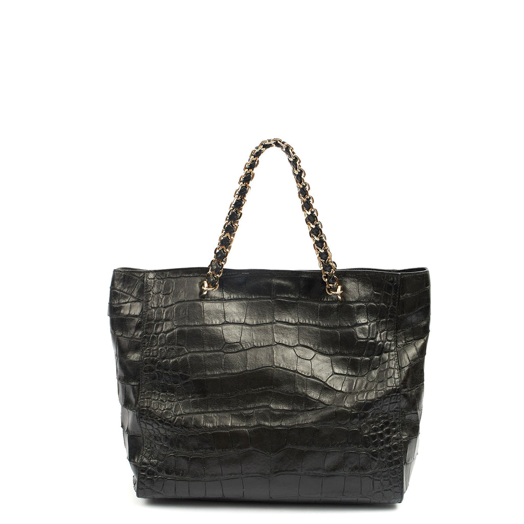 Mulberry Tote Cecily Tote in Black, Exotic Effect Leather