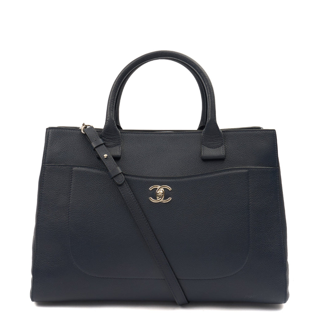 Chanel Tote Executive Shopper Tote in Blue, Calfskin Leather