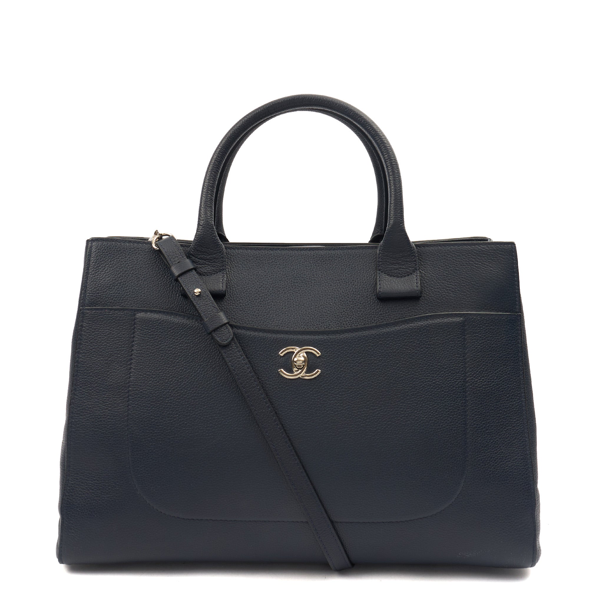 Chanel Tote Executive Shopper Tote in Blue, Calfskin Leather