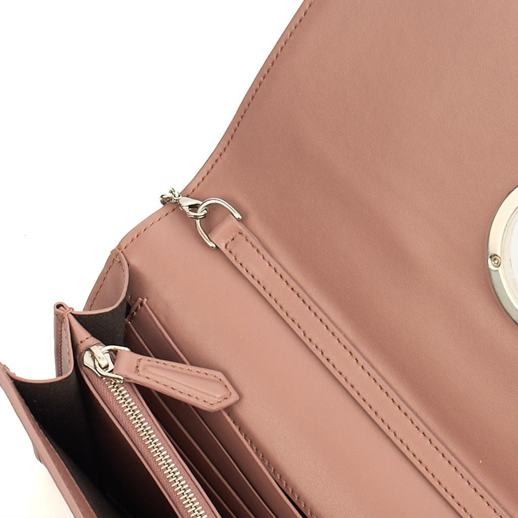 Fendi Cross Body Kan I F Wallet On Chain in Pink, Leather