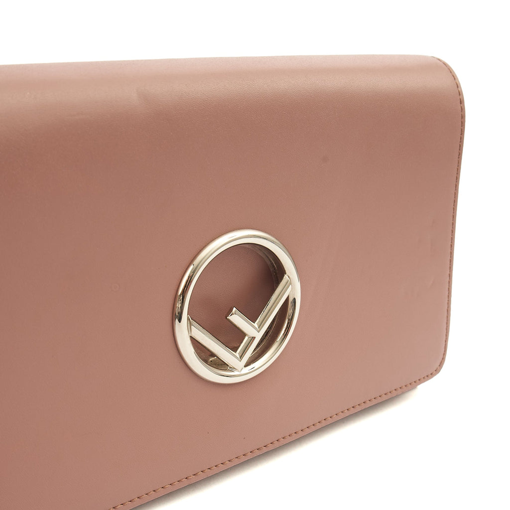 Fendi Cross Body Kan I F Wallet On Chain in Pink, Leather