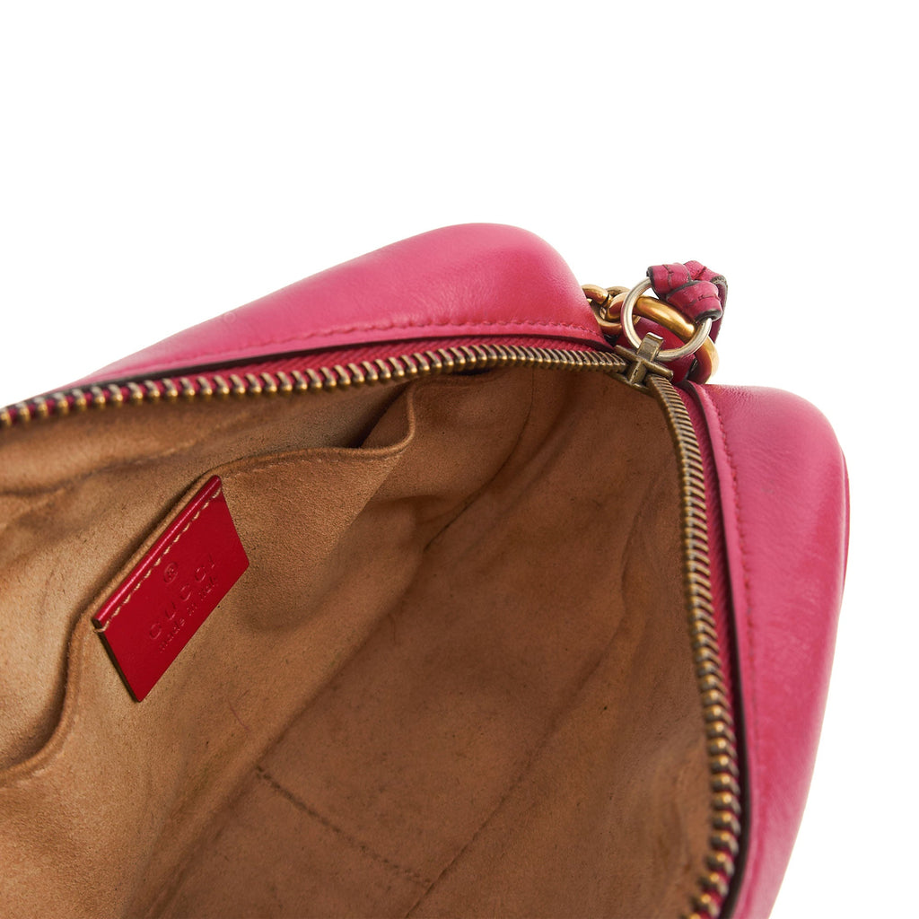 Gucci Cross Body Marmont Shoulder Bag - Small in Hibiscus Red, Leather