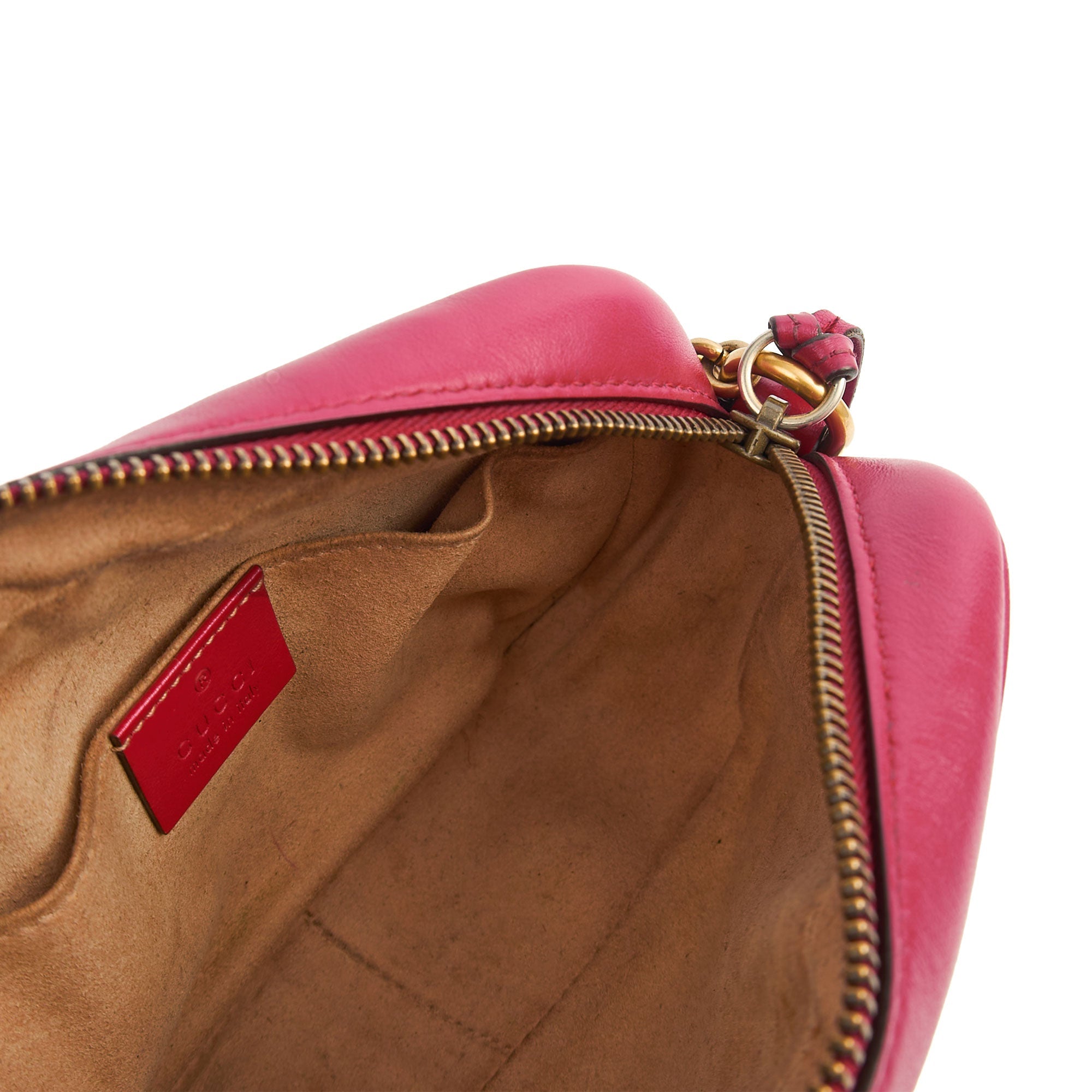 Gucci Cross Body Marmont Shoulder Bag - Small in Hibiscus Red, Leather