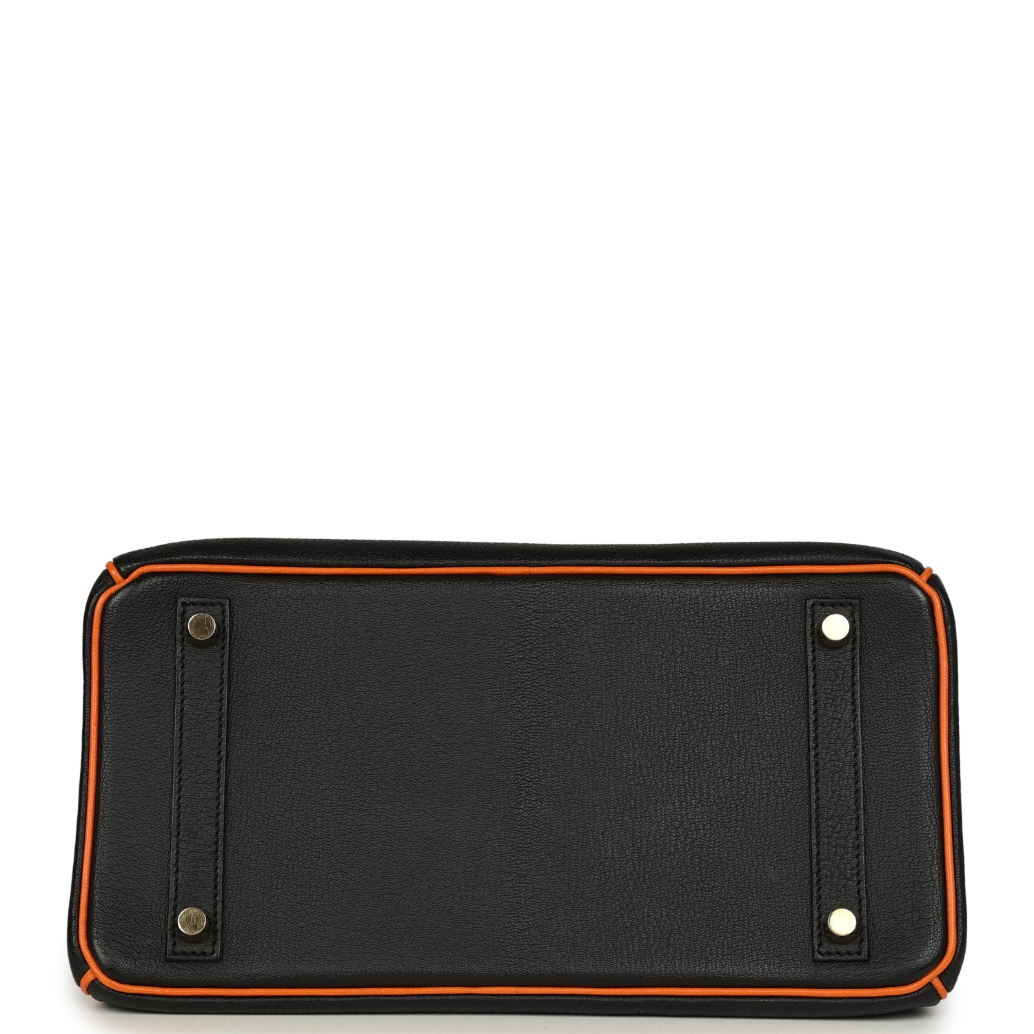 Pre-owned Hermes Special Order (HSS) Birkin 30 Black and Orange Chevre Brushed Gold Hardware