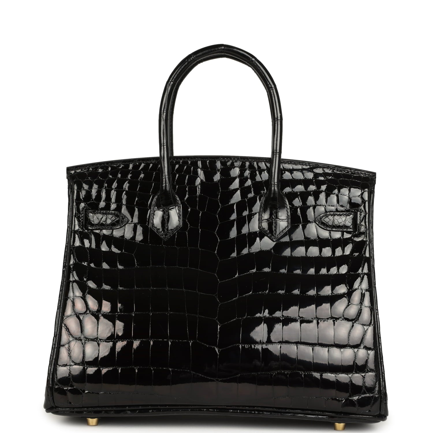 Hermes Birkin 30 Black Shiny Crocodile Niloticus Gold Hardware