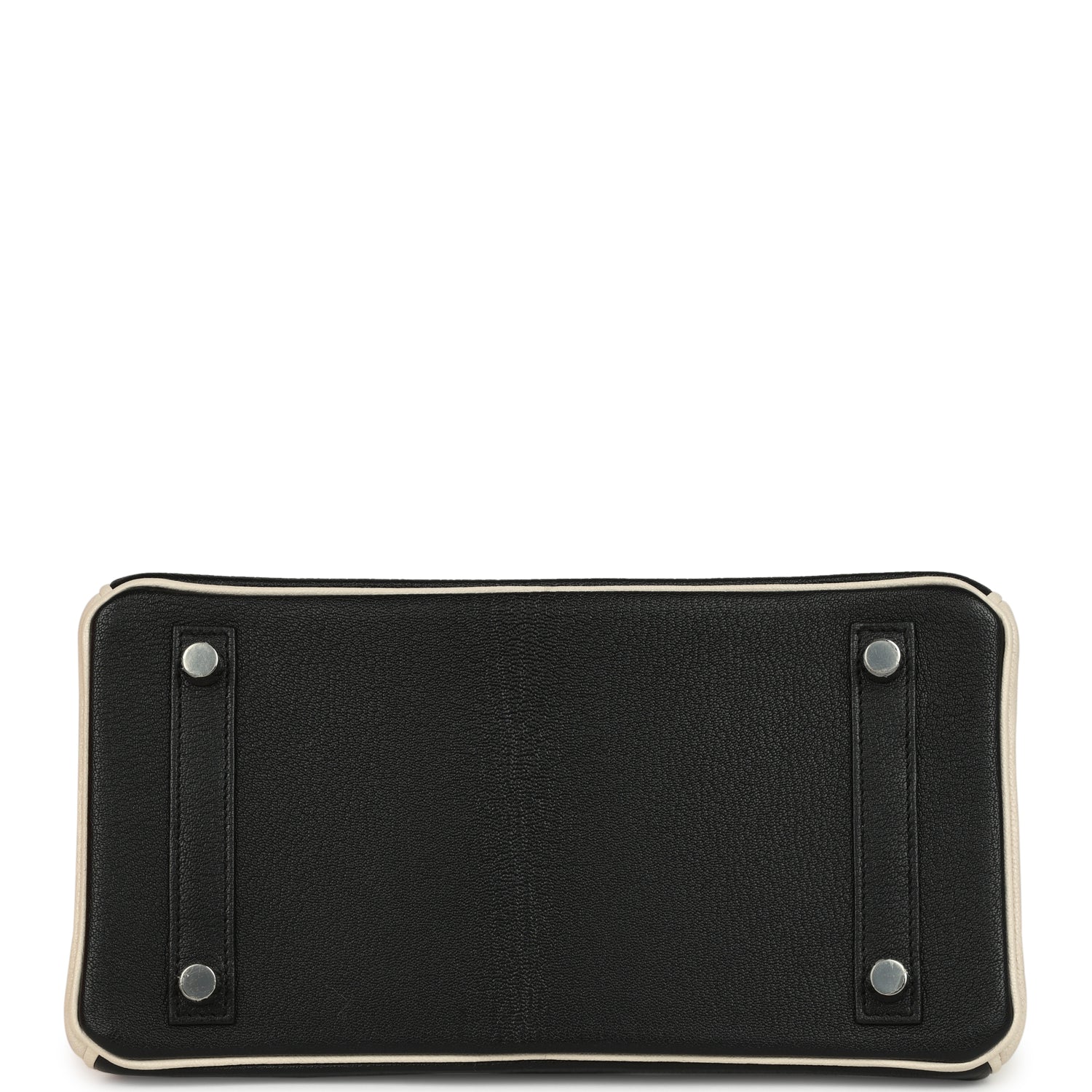 Hermes Special Order (HSS) Birkin 25 Bi-Color Black and Nata Chevre Mysore Palladium Hardware