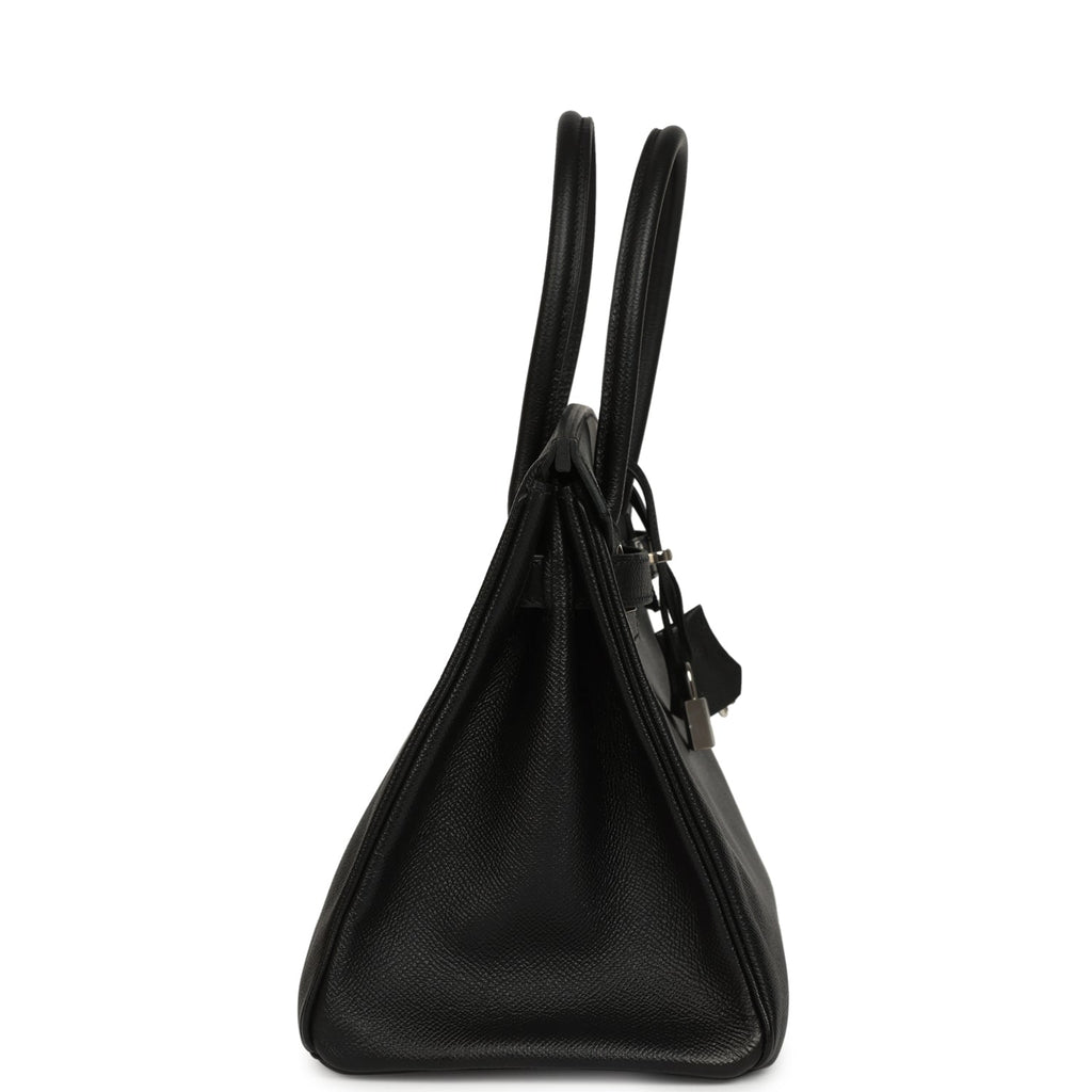 Pre-owned Hermes Birkin 30 Black Epsom Palladium Hardware