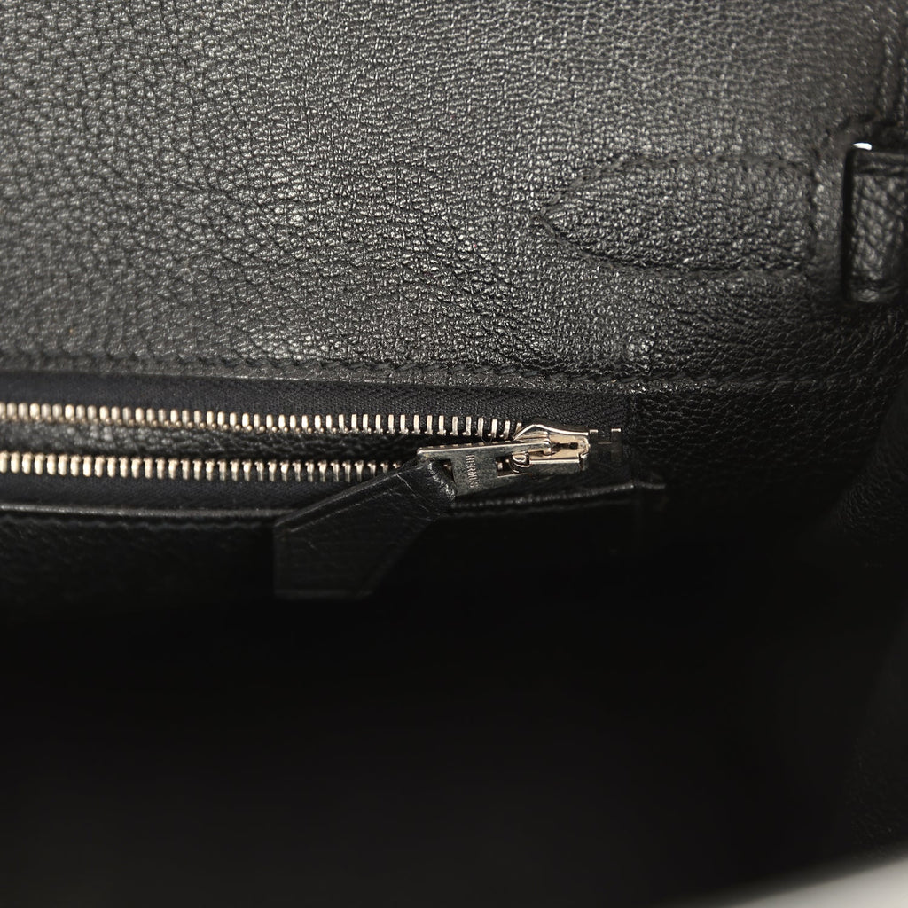Pre-owned Hermes Birkin 30 Black Epsom Palladium Hardware