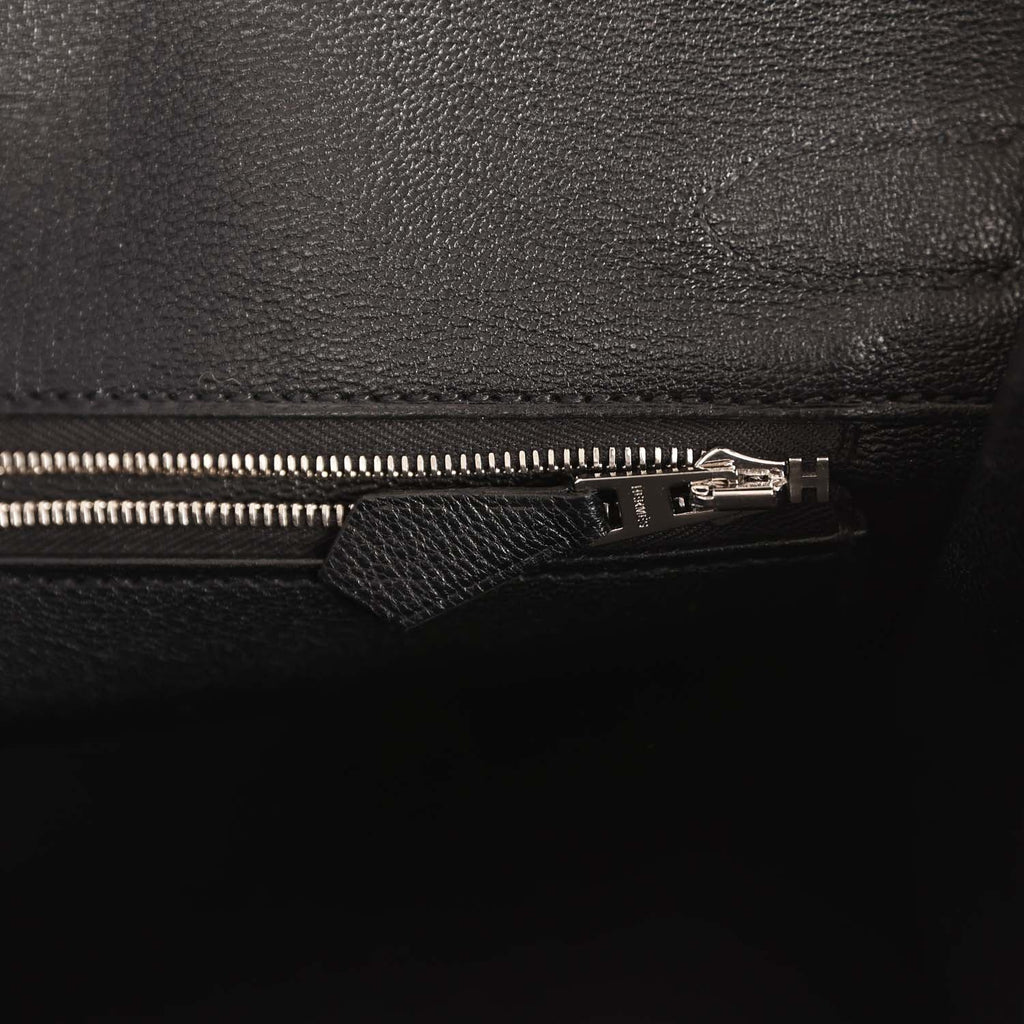 Hermes Birkin 30 Black Matte Porosus Crocodile Palladium Hardware