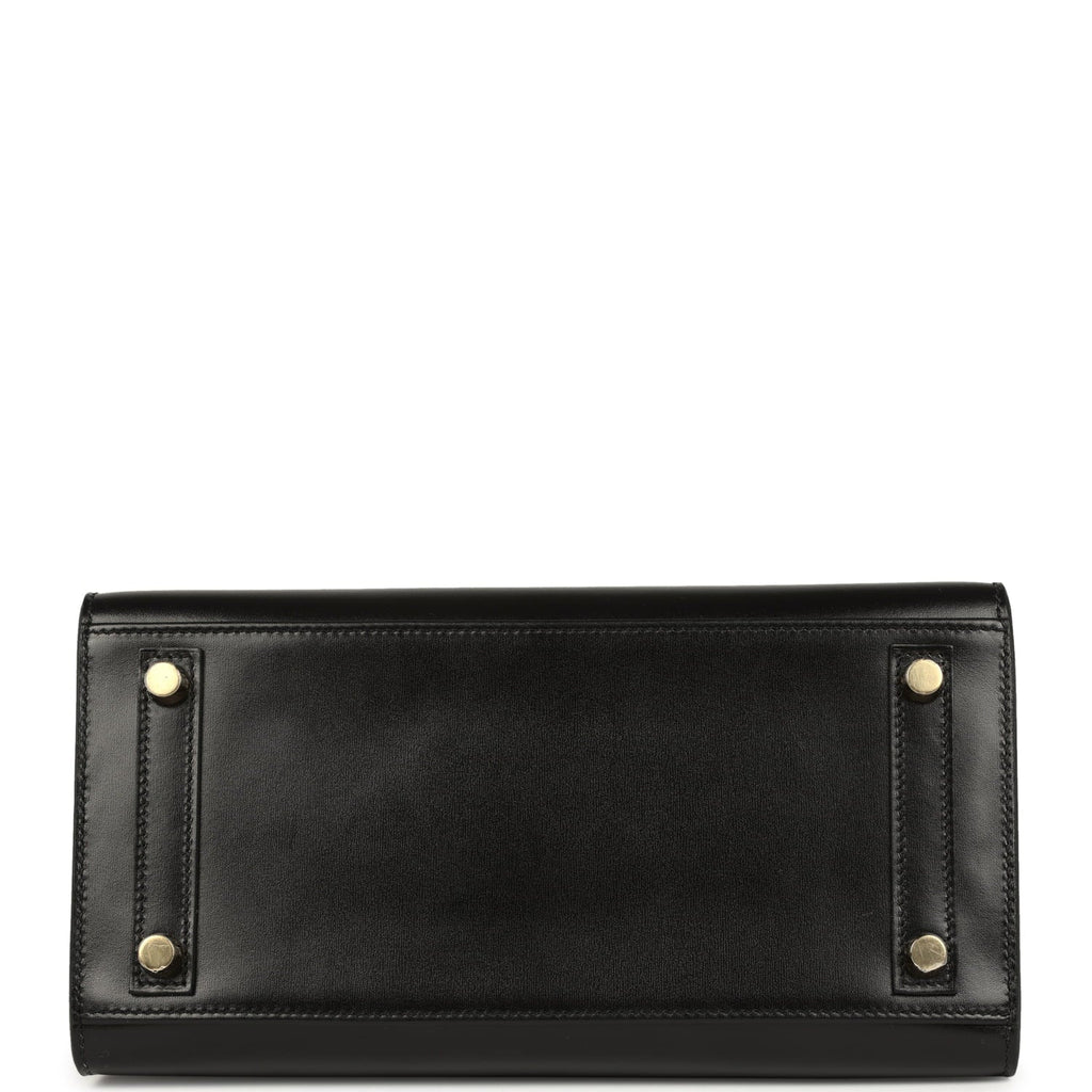 Hermes Birkin Sellier 25 Black Box Gold Hardware