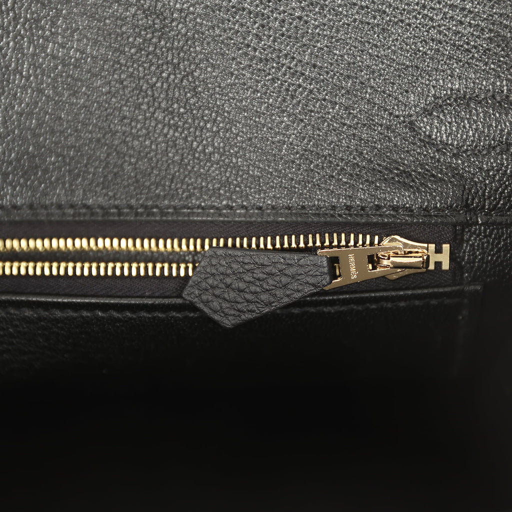 Hermes Birkin 25 Black Togo Gold Hardware