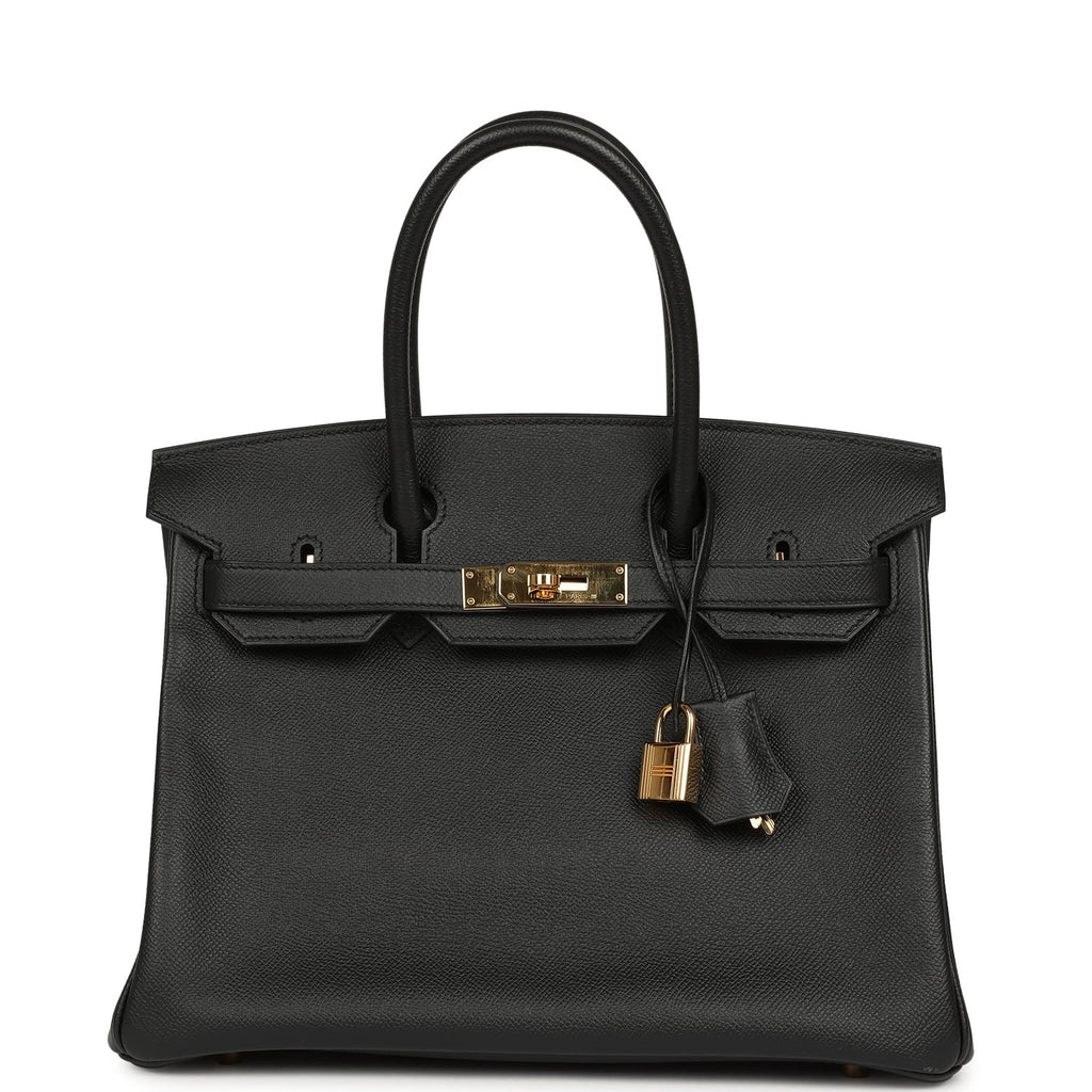 Pre-owned Hermes Birkin 30 Black Epsom Gold Hardware