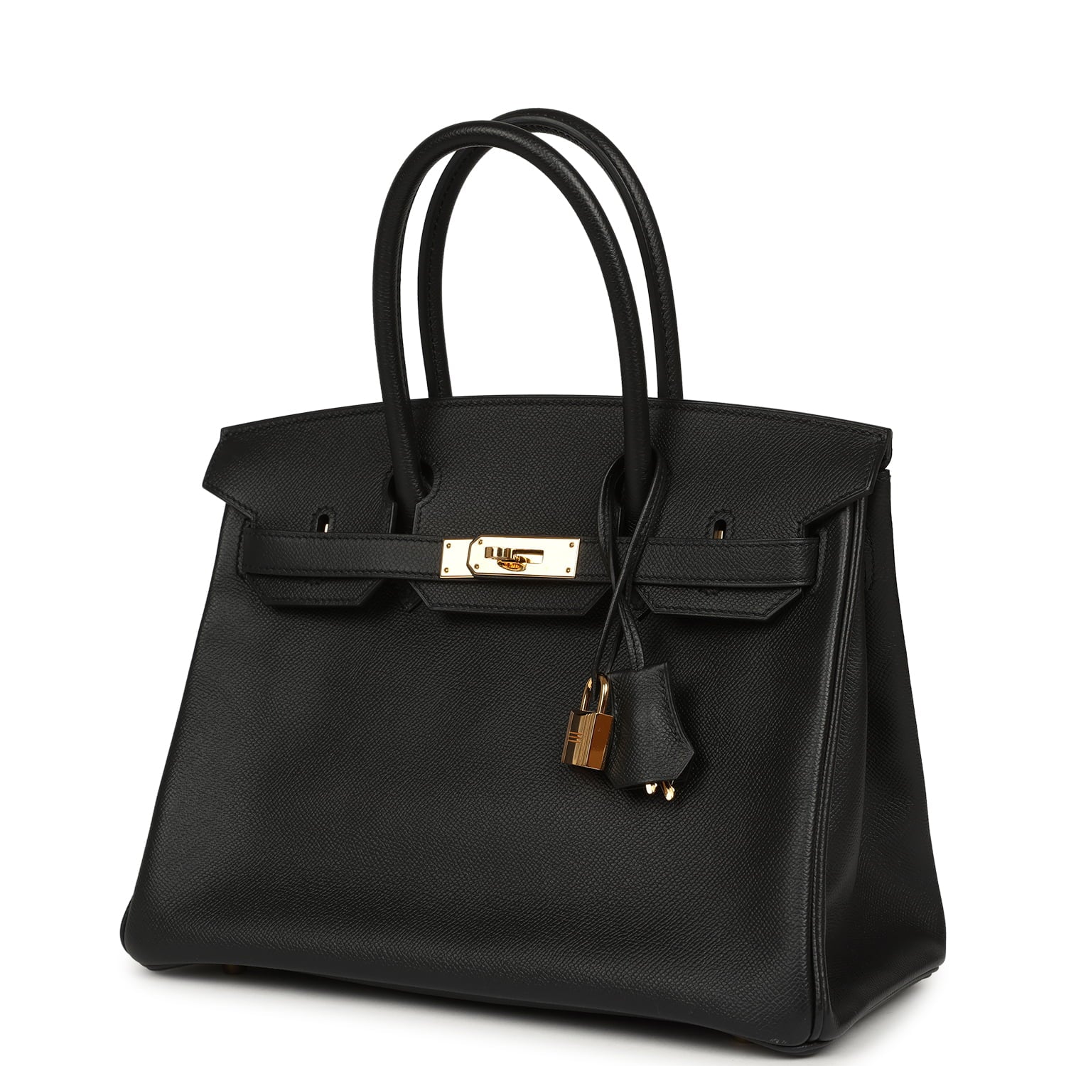 Pre-owned Hermes Birkin 30 Black Epsom Gold Hardware
