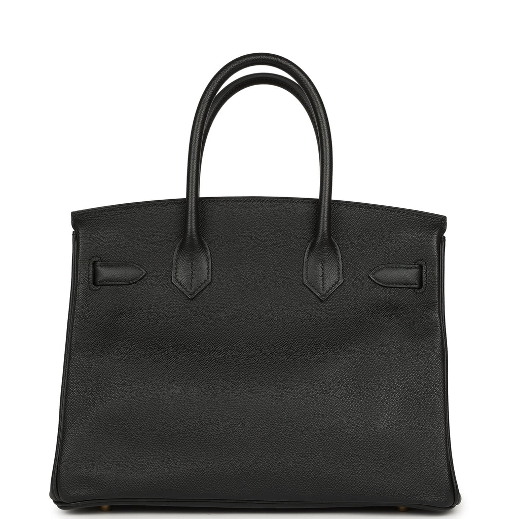 Pre-owned Hermes Birkin 30 Black Epsom Gold Hardware