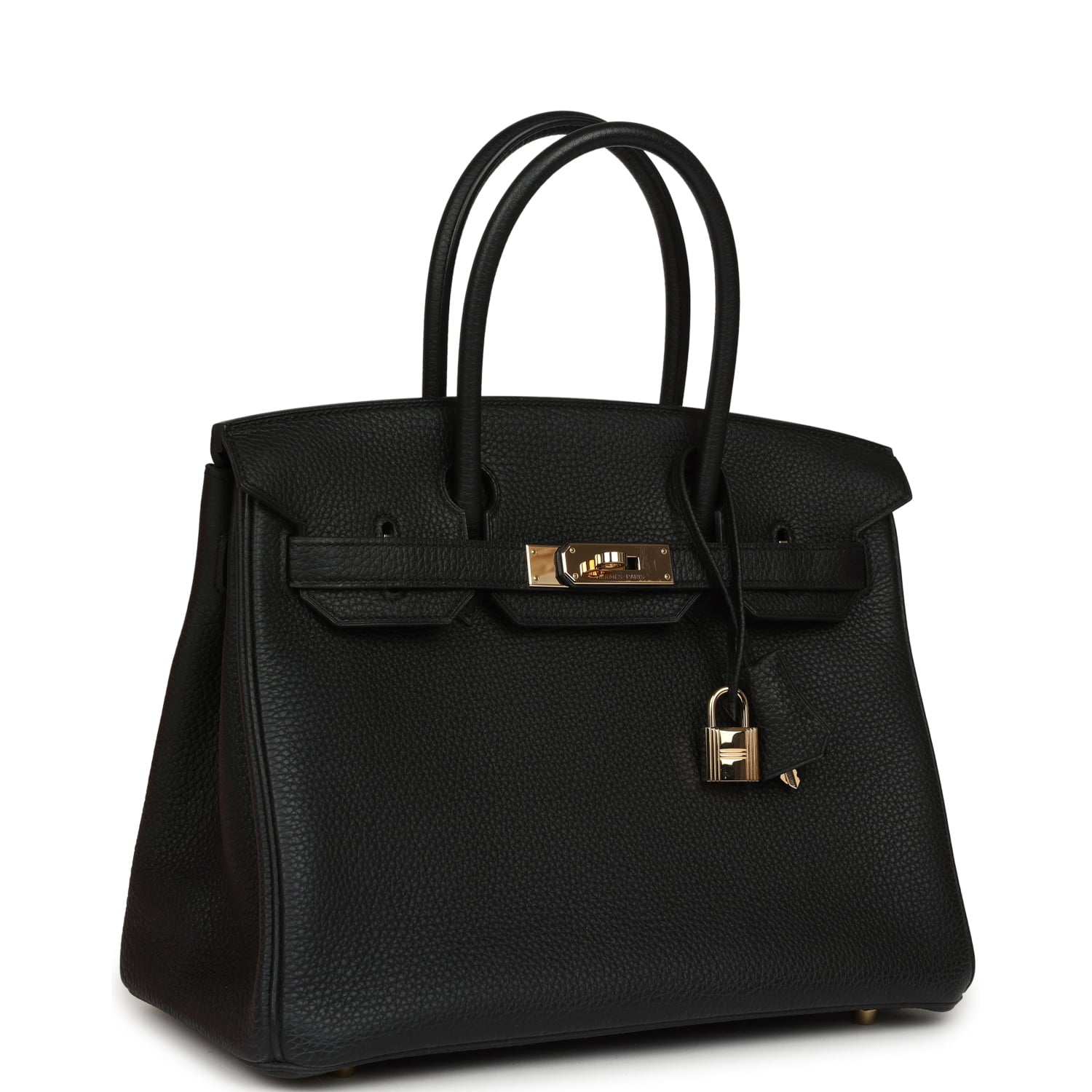 Pre-owned Hermes Birkin 30 Black Togo Permabrass Hardware