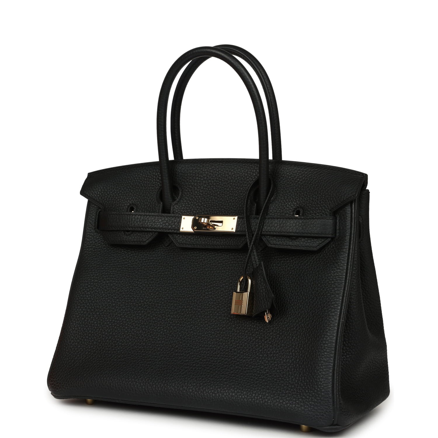 Pre-owned Hermes Birkin 30 Black Togo Permabrass Hardware