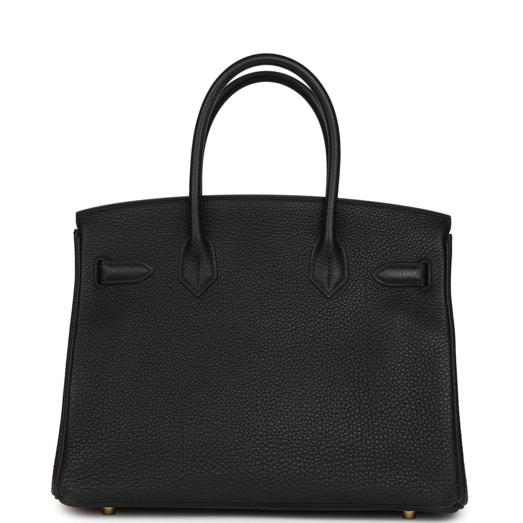 Pre-owned Hermes Birkin 30 Black Togo Permabrass Hardware