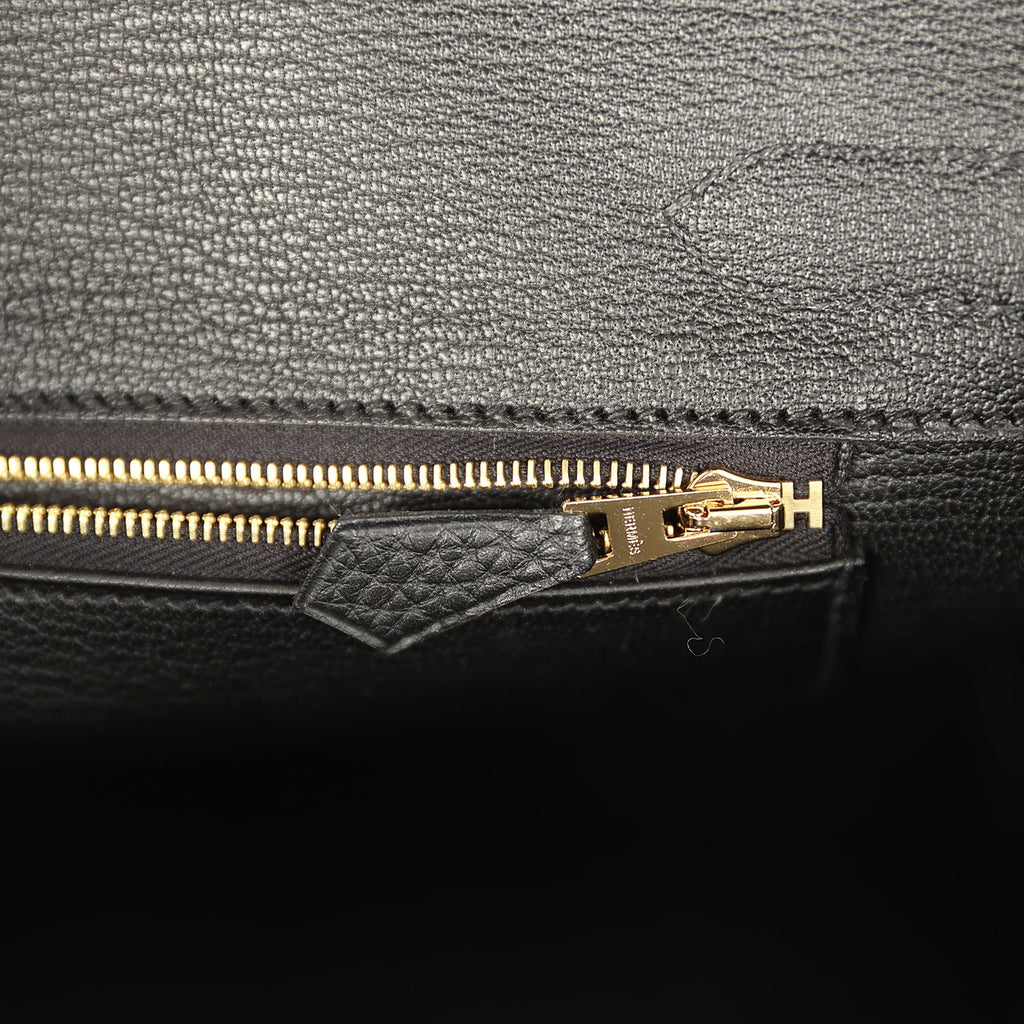 Pre-owned Hermes Birkin 30 Black Togo Permabrass Hardware