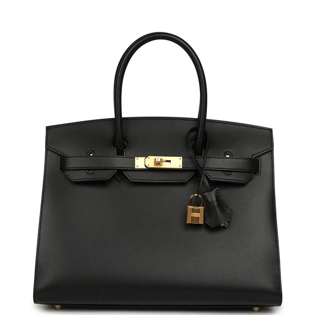 Hermes Birkin Sellier 30 Black Madame Gold Hardware