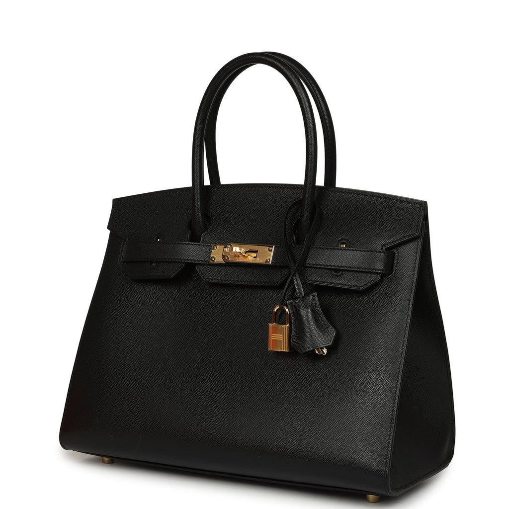 Hermes Birkin Sellier 30 Black Madame Gold Hardware