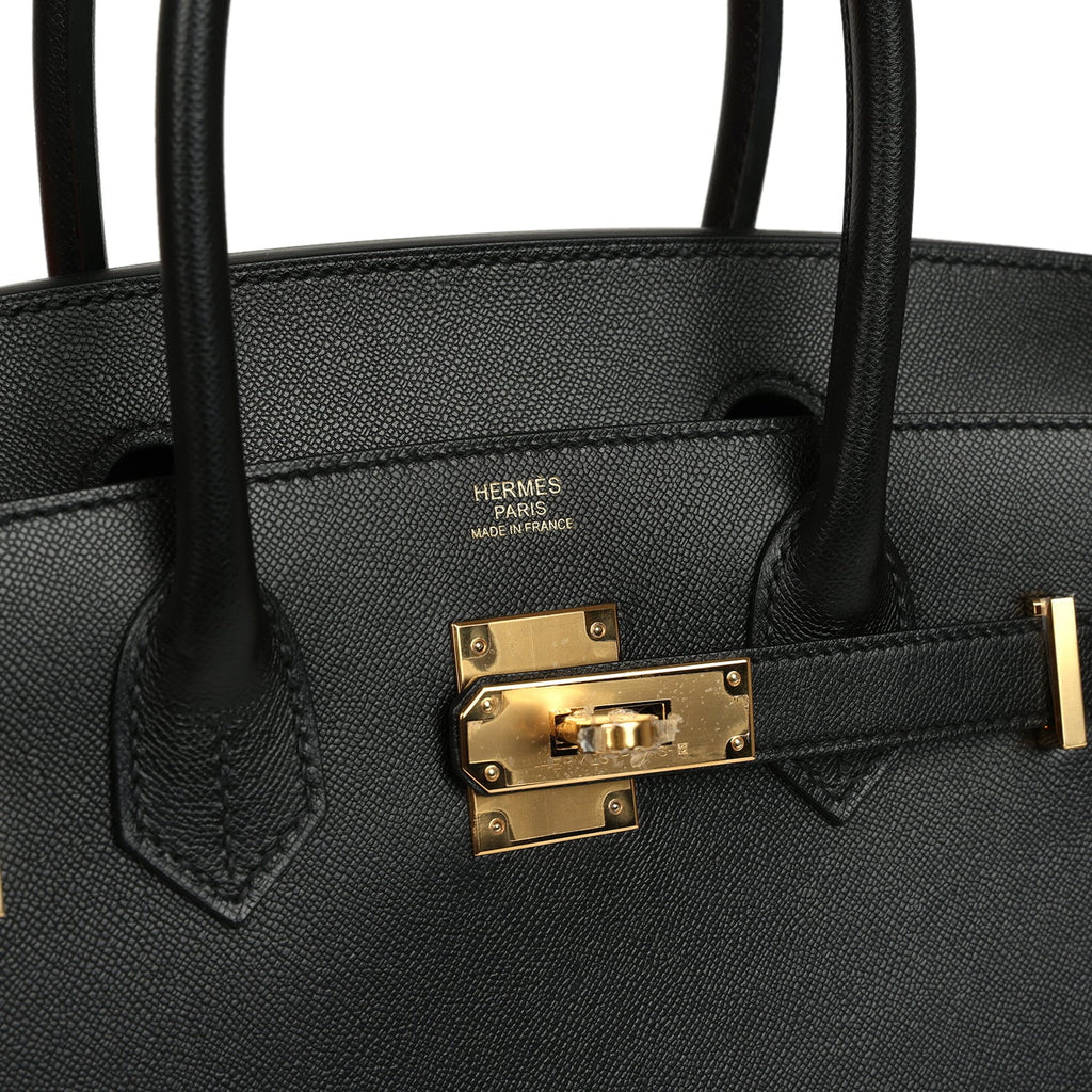 Hermes Birkin Sellier 30 Black Madame Gold Hardware