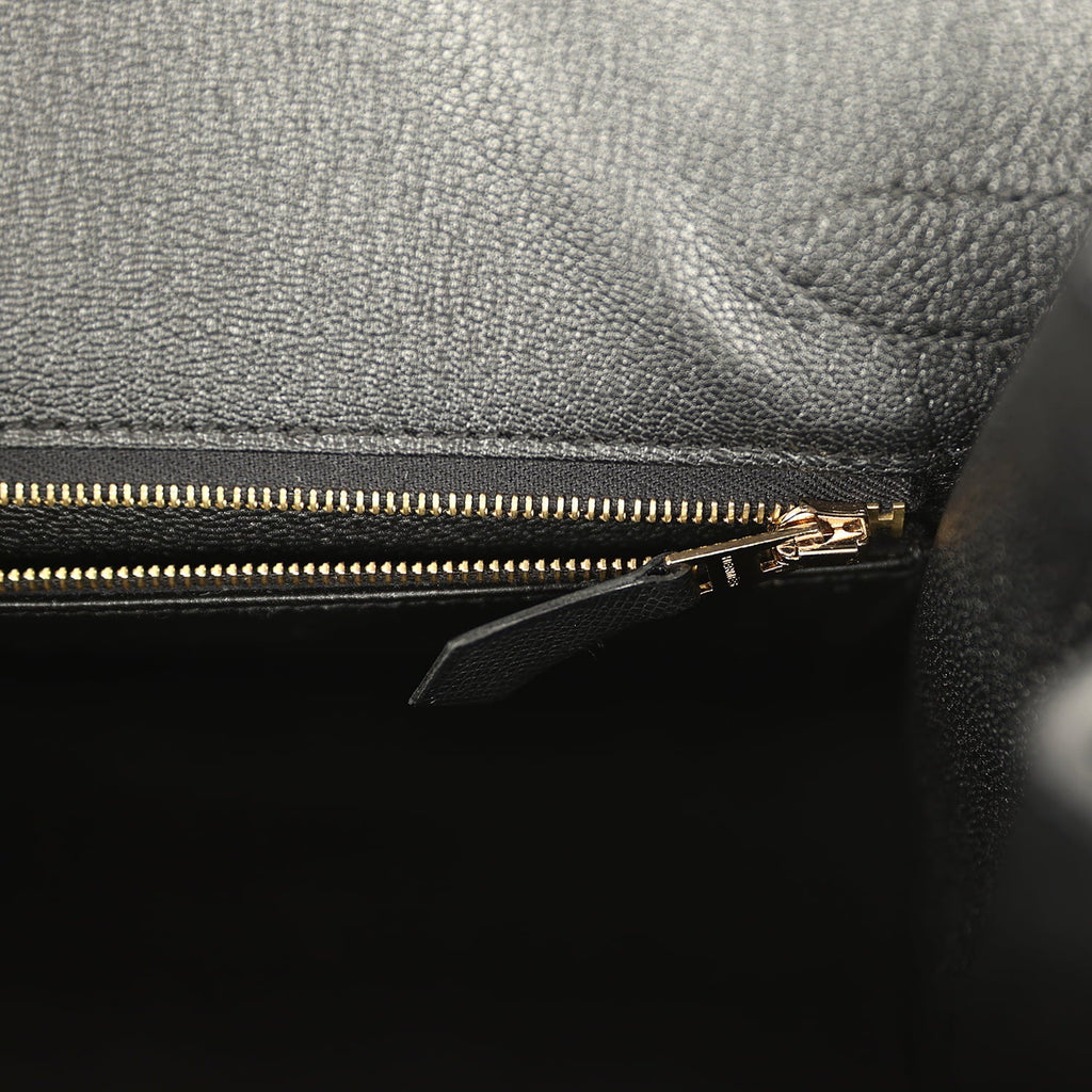 Hermes Birkin Sellier 30 Black Madame Gold Hardware