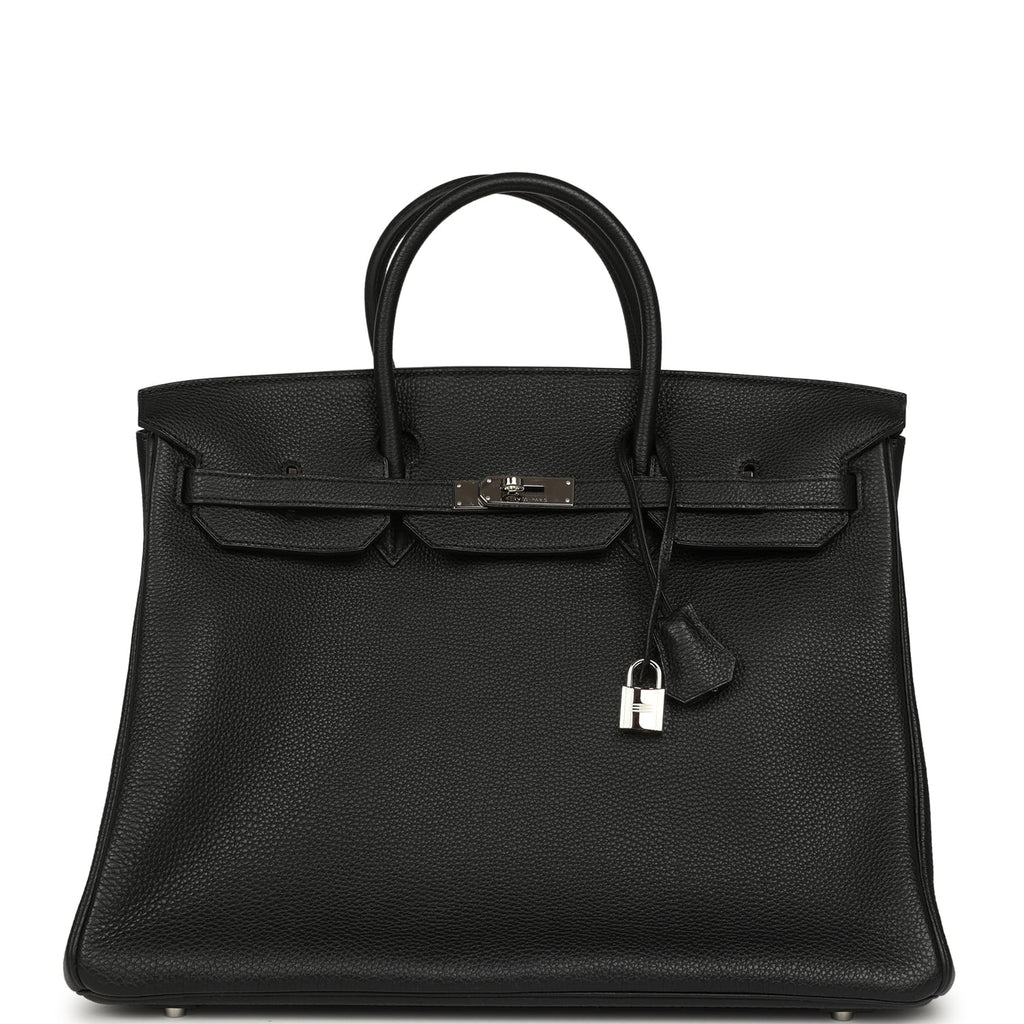 Pre-owned Hermes Birkin 40 Black Togo Palladium Hardware