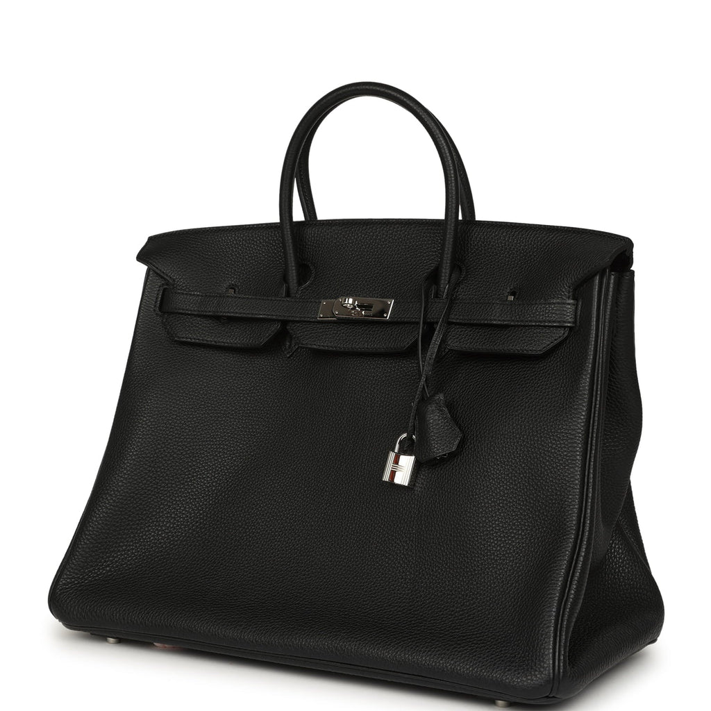 Pre-owned Hermes Birkin 40 Black Togo Palladium Hardware