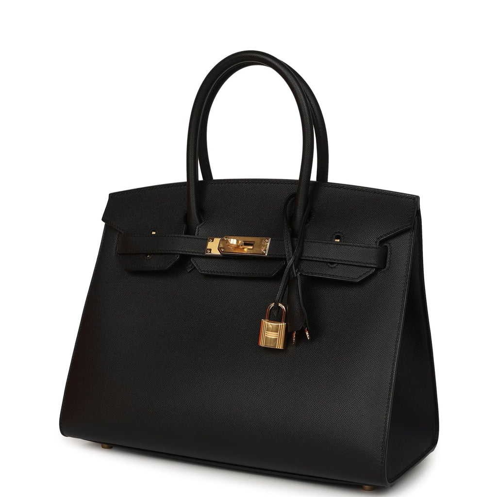 Hermes Birkin Sellier 30 Black Madame Gold Hardware