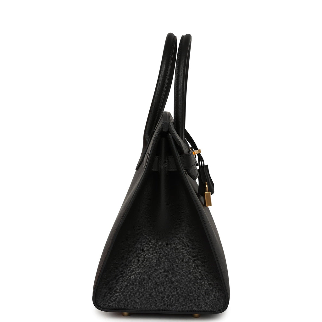 Hermes Birkin Sellier 30 Black Madame Gold Hardware