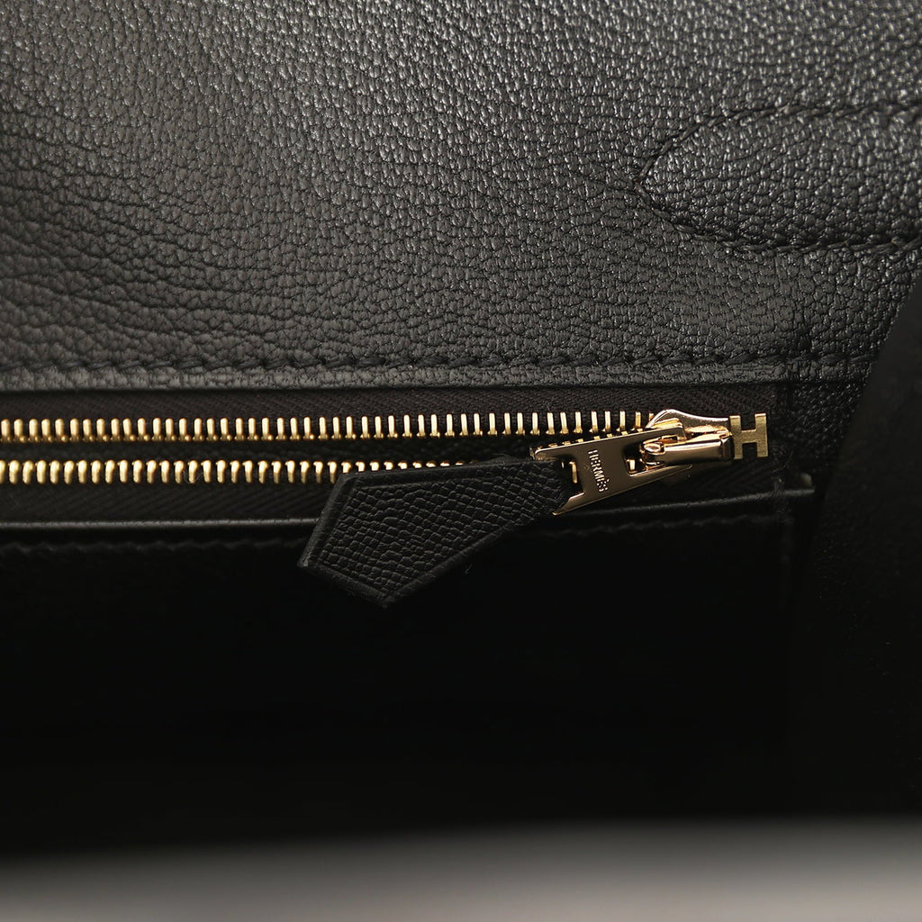 Hermes Birkin Sellier 30 Black Madame Gold Hardware