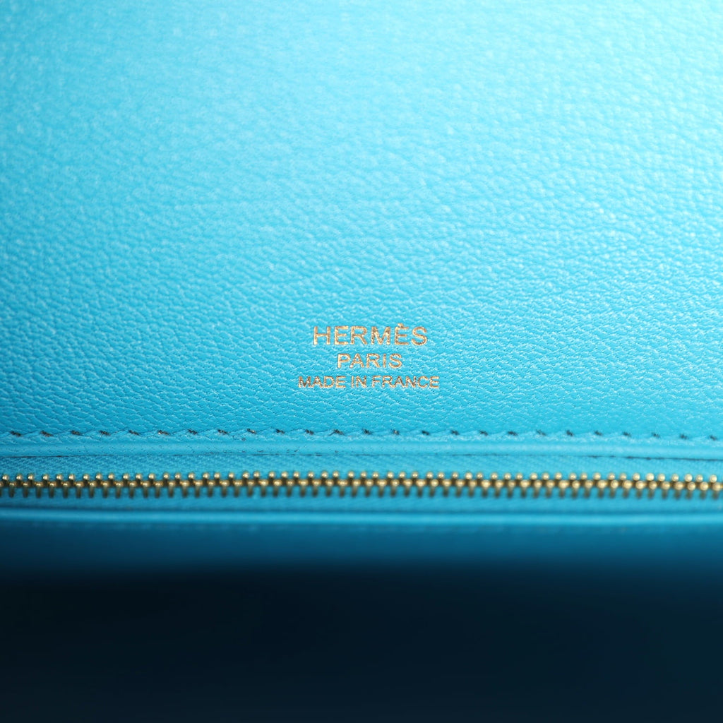 Pre-owned Hermes Casaque Birkin Sellier 30 Black and Bleu Indigo Epsom Gold Hardware