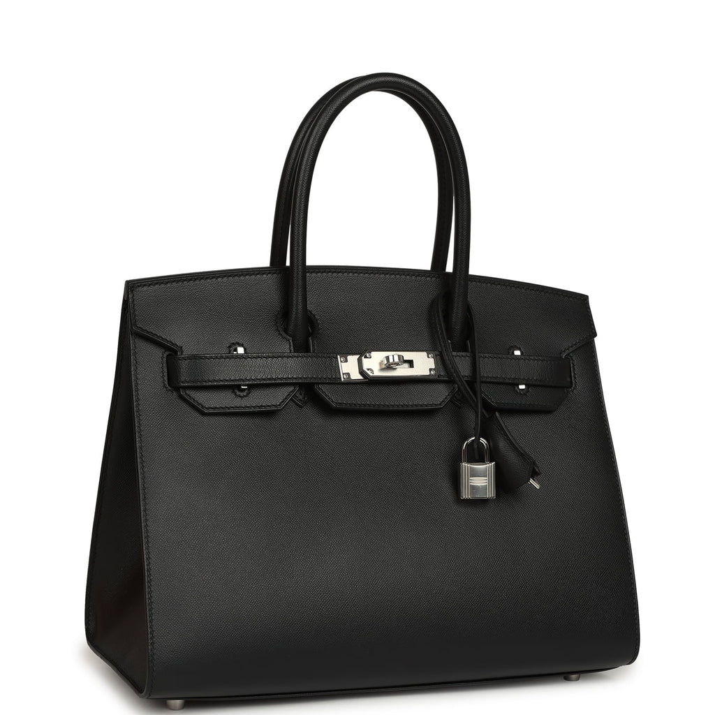 Pre-owned Hermes Birkin Sellier 30 Black Madame Palladium Hardware