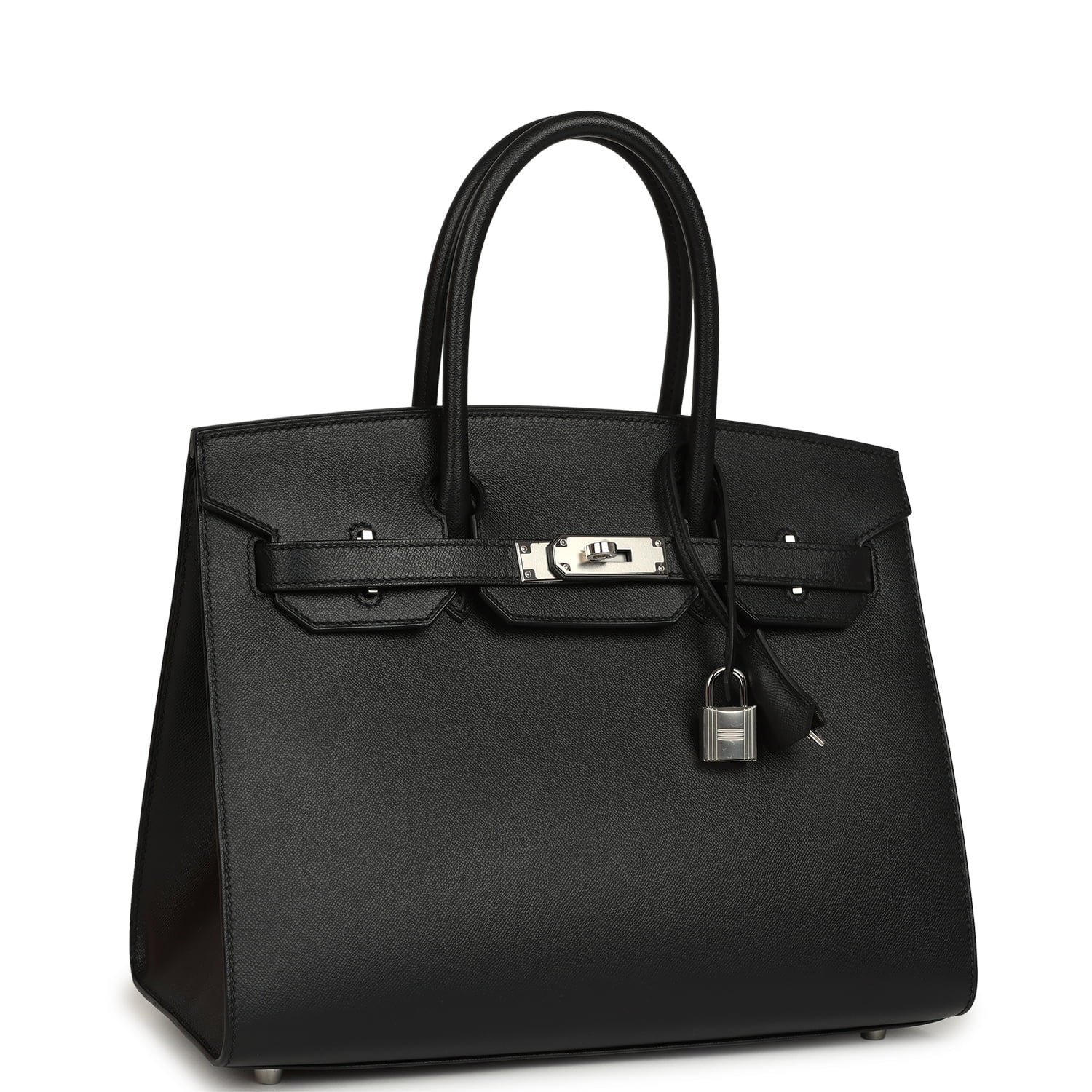 Pre-owned Hermes Birkin Sellier 30 Black Madame Palladium Hardware