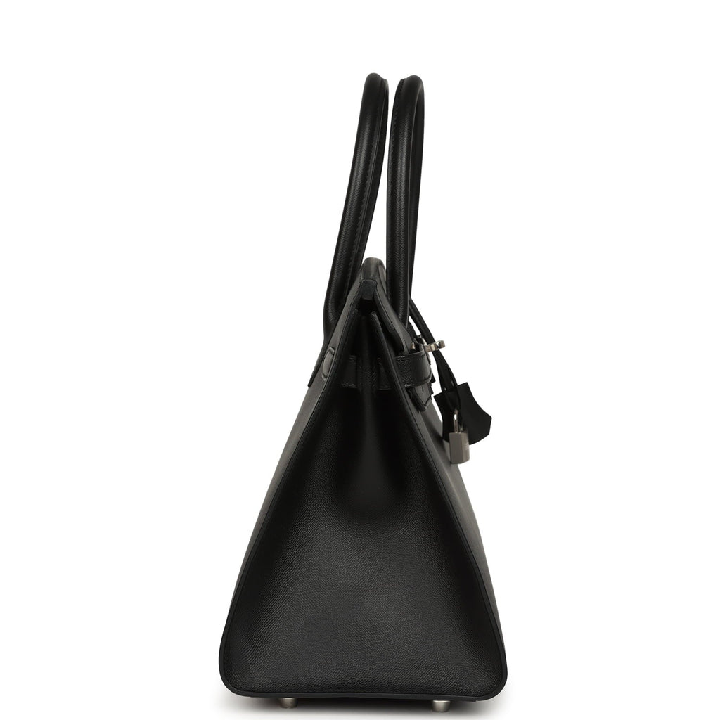 Pre-owned Hermes Birkin Sellier 30 Black Madame Palladium Hardware