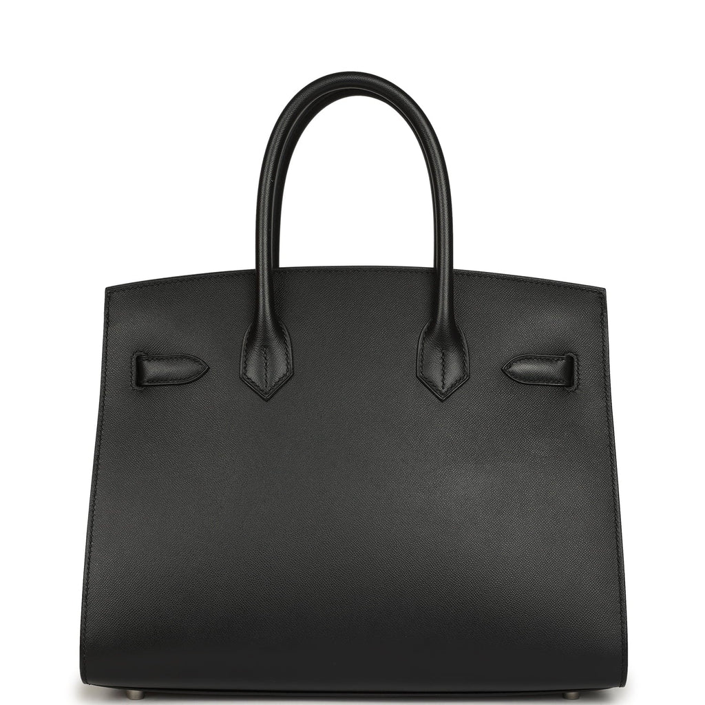 Pre-owned Hermes Birkin Sellier 30 Black Madame Palladium Hardware