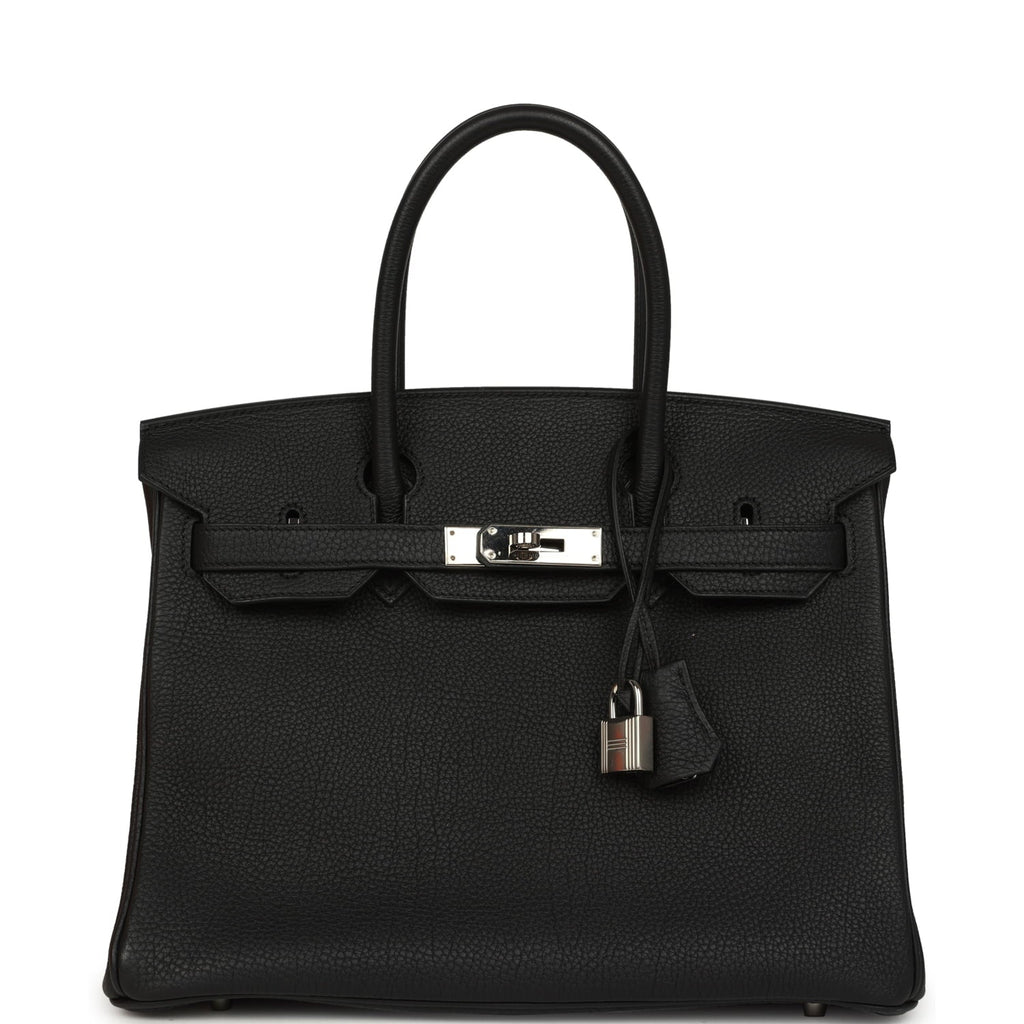Pre-owned Hermes Birkin 30 Black Togo Palladium Hardware