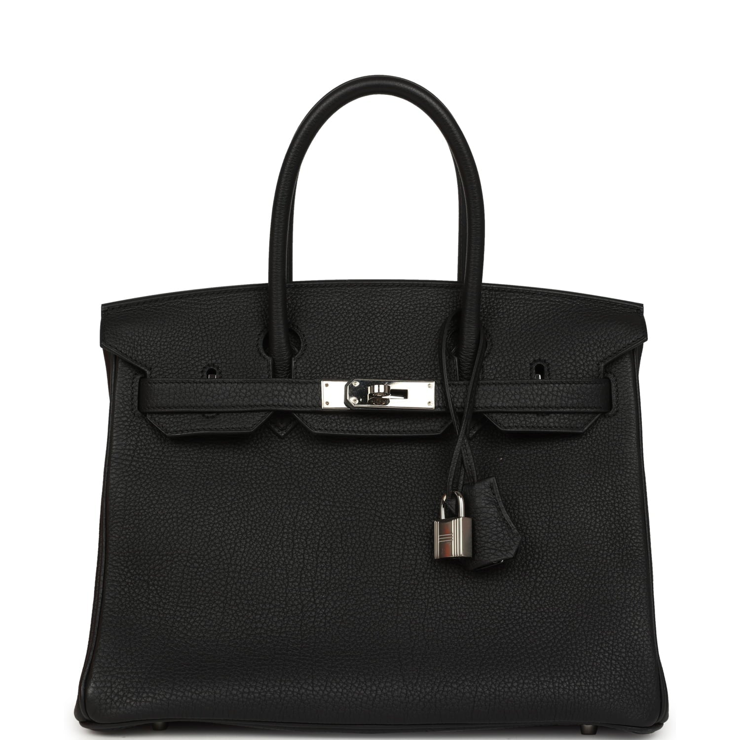 Pre-owned Hermes Birkin 30 Black Togo Palladium Hardware