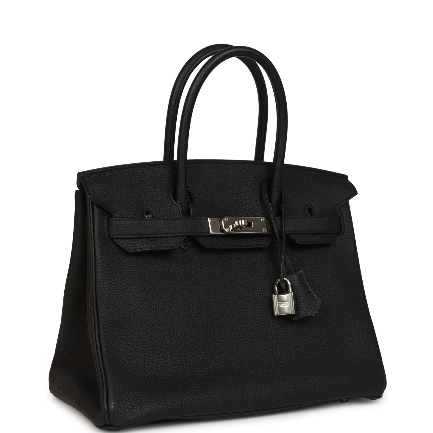 Pre-owned Hermes Birkin 30 Black Togo Palladium Hardware