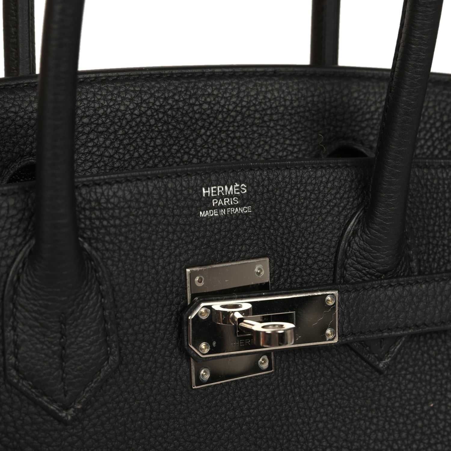 Pre-owned Hermes Birkin 30 Black Togo Palladium Hardware