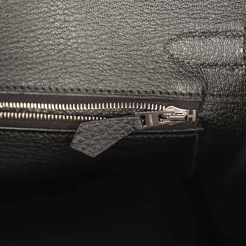 Pre-owned Hermes Birkin 30 Black Togo Palladium Hardware