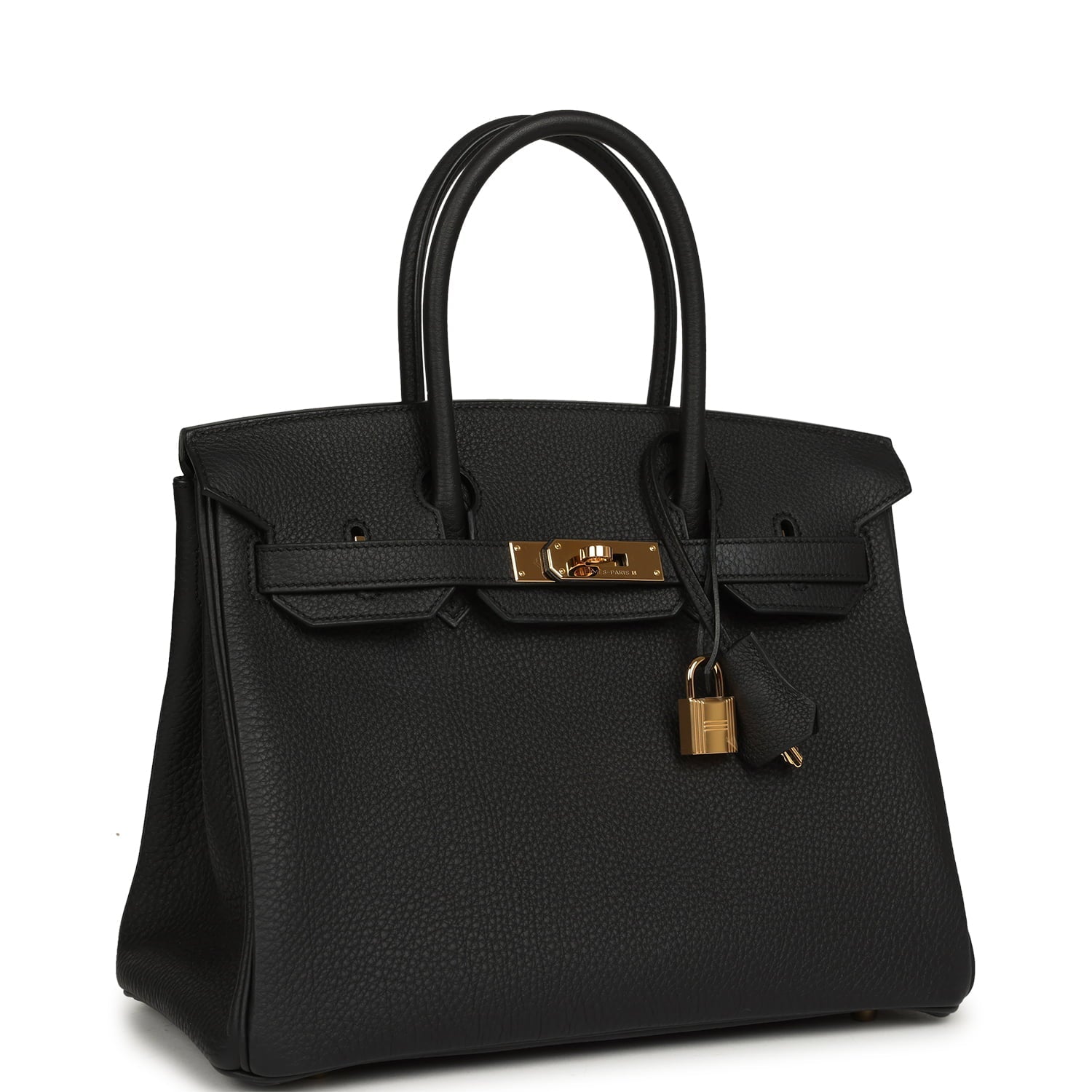 Pre-owned Hermes Birkin 30 Black Togo Gold Hardware