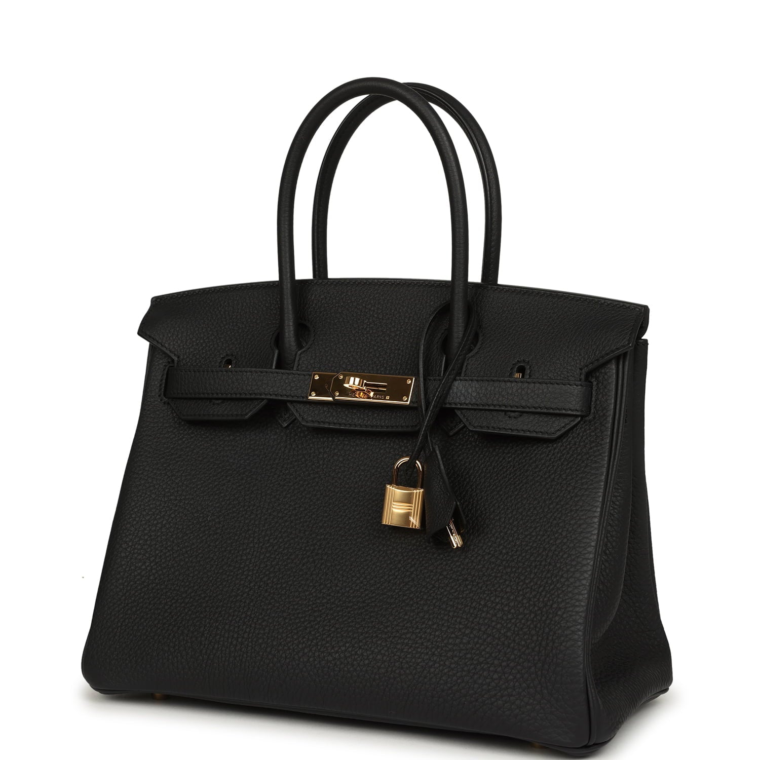 Pre-owned Hermes Birkin 30 Black Togo Gold Hardware