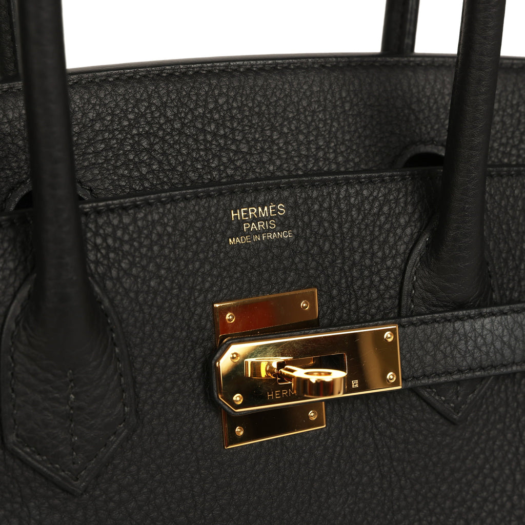 Pre-owned Hermes Birkin 30 Black Togo Gold Hardware