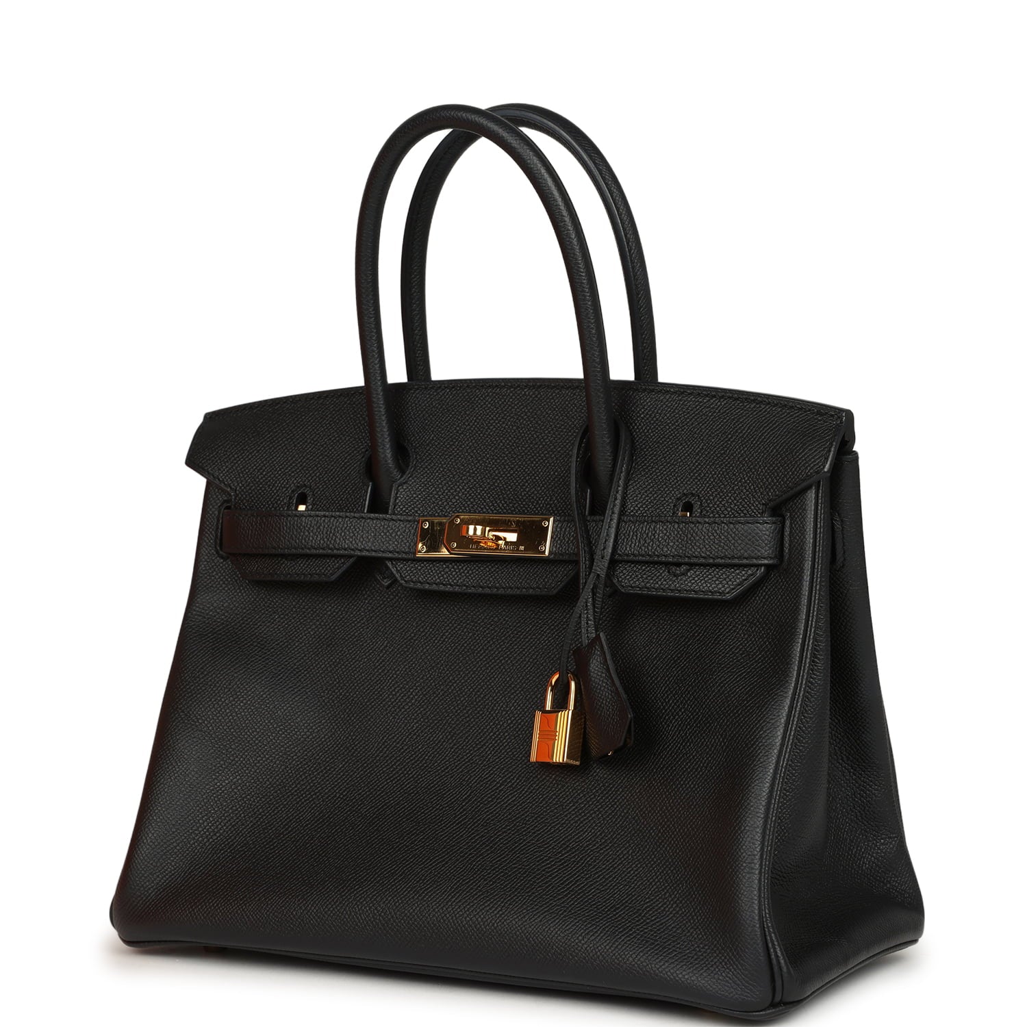 Pre-owned Hermes Birkin 30 Black Epsom Gold Hardware
