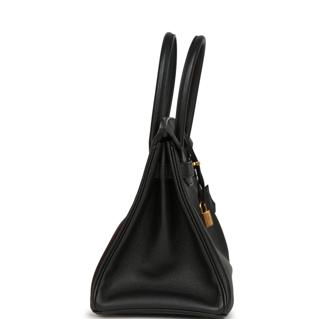 Pre-owned Hermes Birkin 30 Black Epsom Gold Hardware