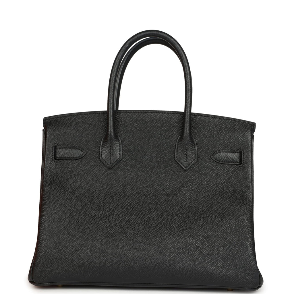 Pre-owned Hermes Birkin 30 Black Epsom Gold Hardware