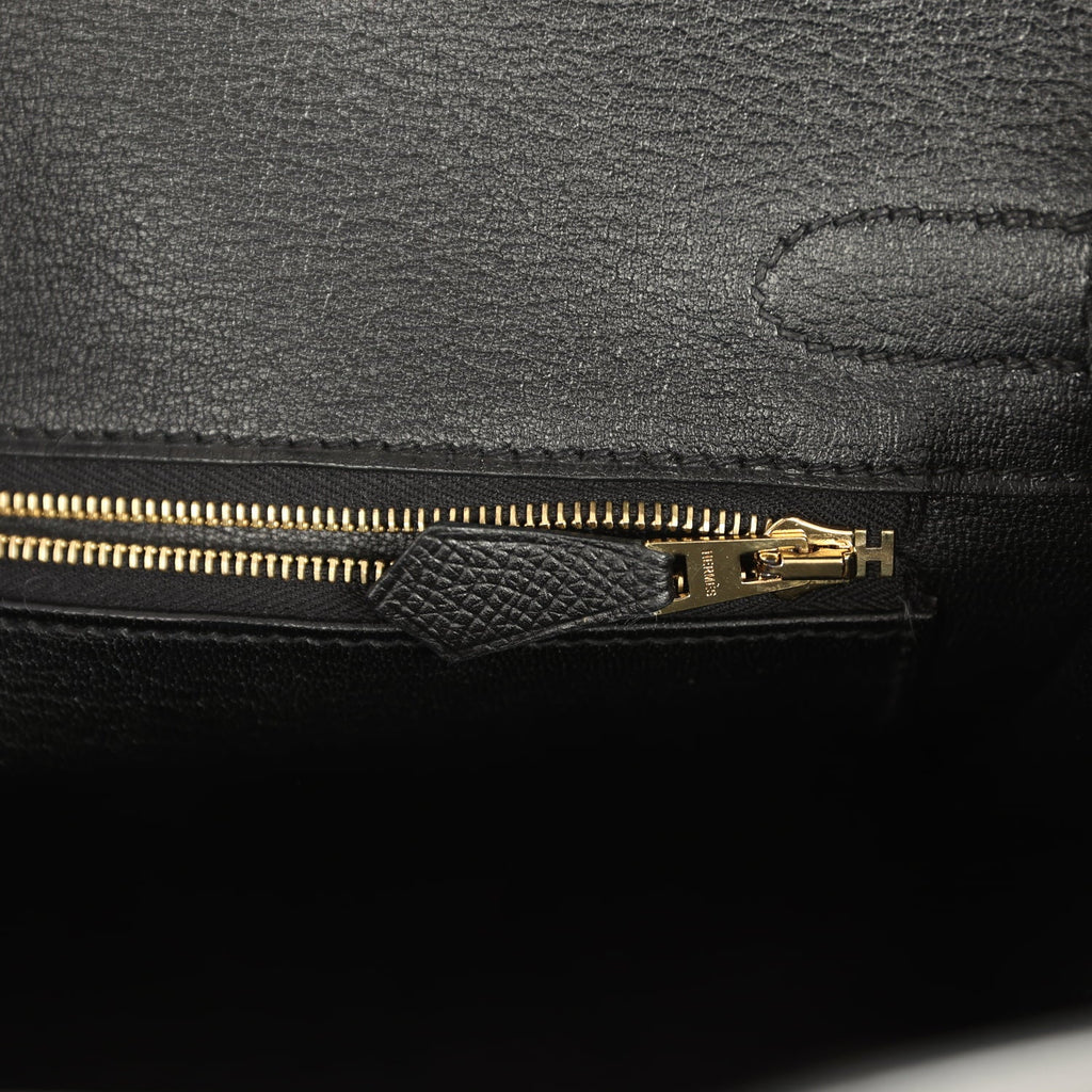 Pre-owned Hermes Birkin 30 Black Epsom Gold Hardware